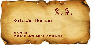Kulcsár Herman névjegykártya